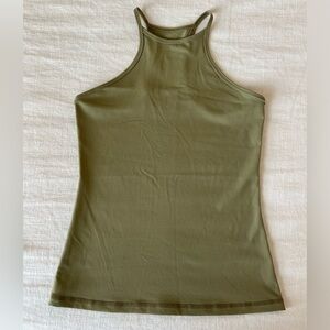 BuffBunny Davina High Neck Olive Green Stretch Tank Size M Brand New Never Worn